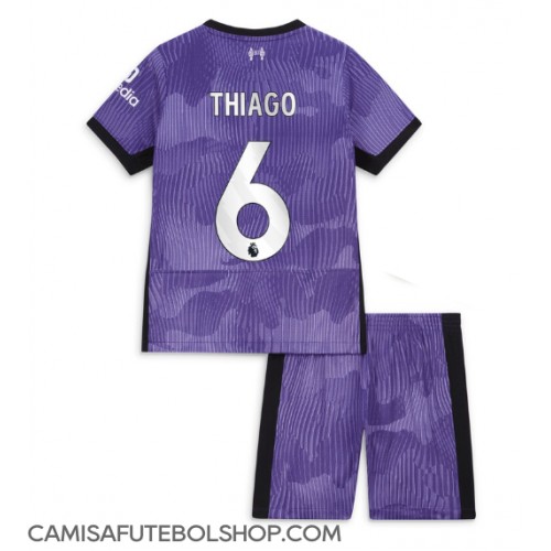Camisa de time de futebol Liverpool Thiago Alcantara #6 Replicas 3º Equipamento Infantil 2023-24 Manga Curta (+ Calças curtas)